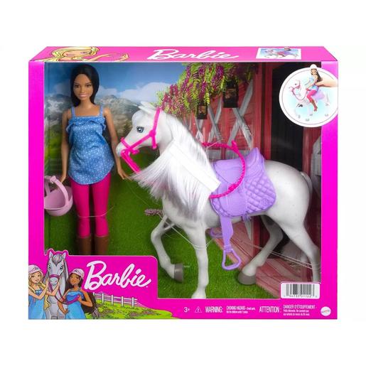 Barbie - Muñeca equitación con caballo
