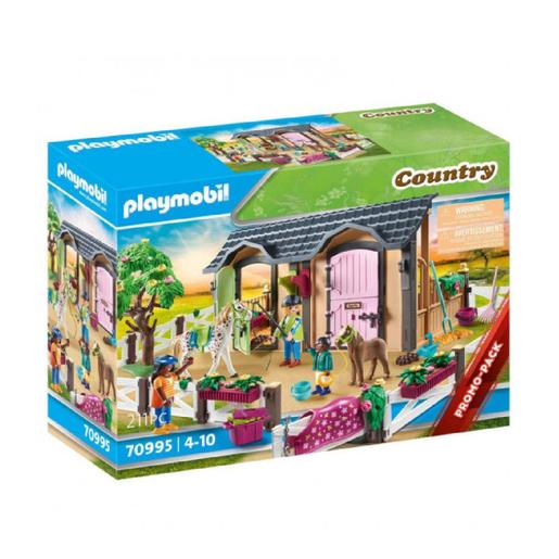 Playmobil - Clases de equitación con boxes de Caballos  - 70995
