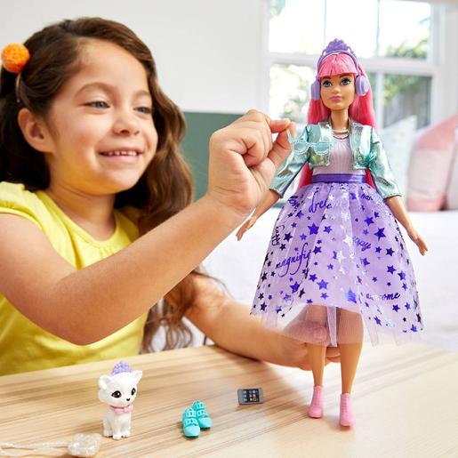 Barbie - Muñeca Pelo Rosa Princess Adventure