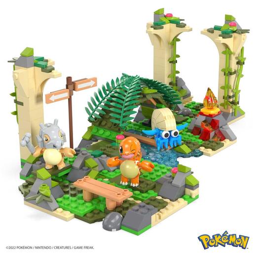 Mattel - Pokemon - Construcción de ruinas Pokemon MEGA Construx con tres personajes ㅤ