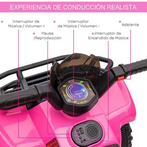 Homcom - Quad eléctrico 6V rosa