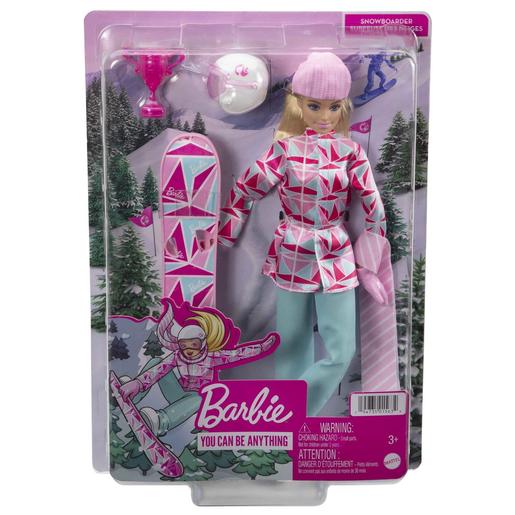 Barbie - Muñeca deportista de invierno con snowboard y atuendo articulado ㅤ