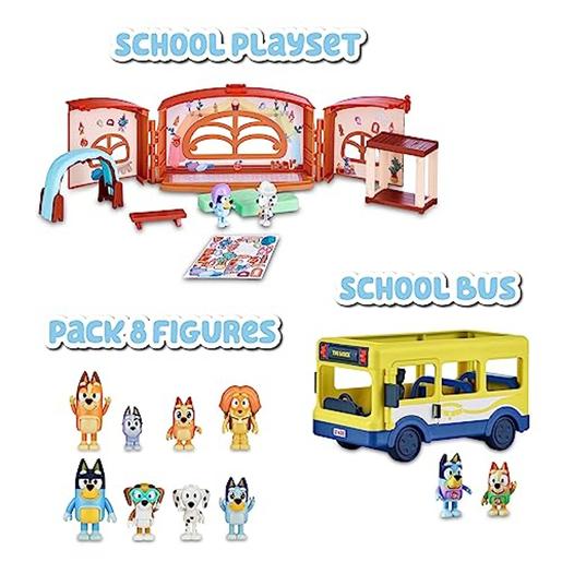 Famosa - Bluey - Pack 4 Figuras articuladas de personajes de Serie de Dibujos Animados ㅤ