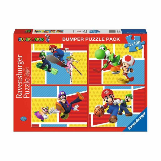 Ravensburger - Super Mario - Pack 4 puzzles 100 piezas