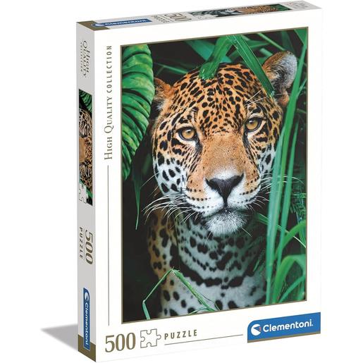 Clementoni - Puzzle de 500 piezas con imagen de Jaguar en la Jungla ㅤ