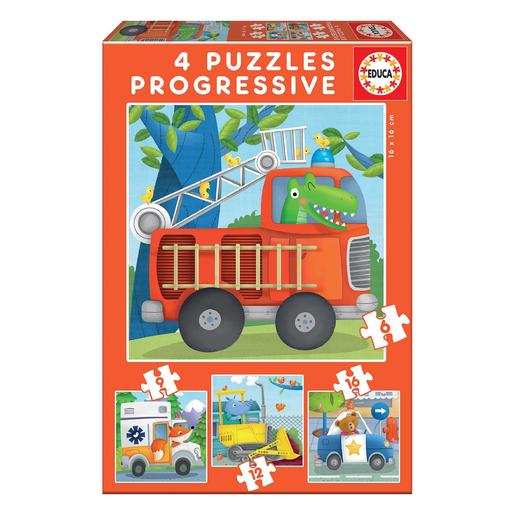Educa Borrás - Patrulla de Rescate - Pack 4 Puzzles Progresivos