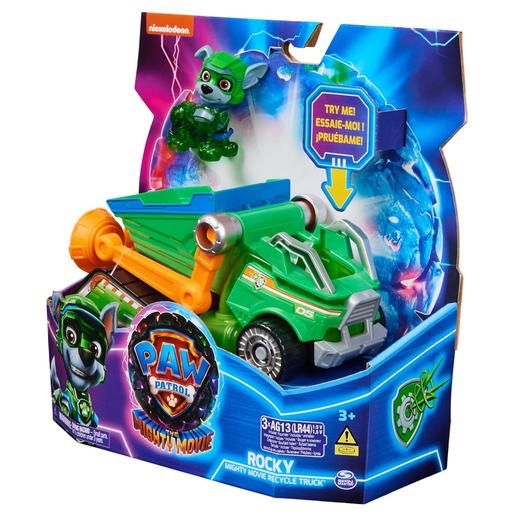 Energía - Patrulla Canina - Camión de reciclaje de juguete con figura de acción Rocky, luces y sonidos ㅤ