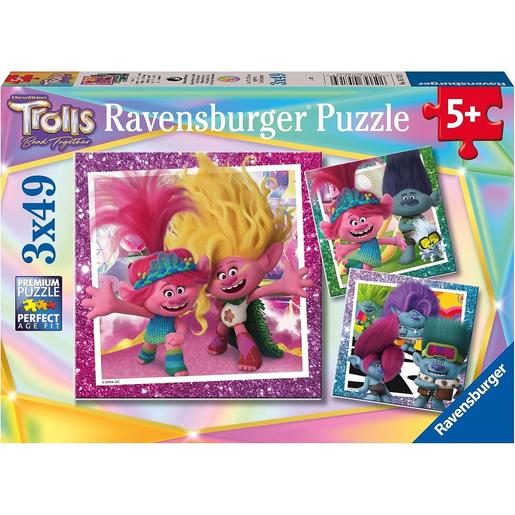 Ravensburger - Trolls - Colección puzzle Trolls 3 de 49 piezas, set de 3 puzzles ㅤ