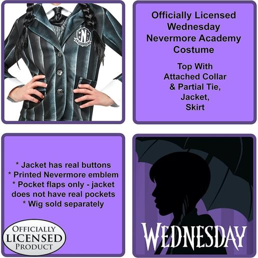 Disfraz infantil - Uniforme Miércoles Addams talla S