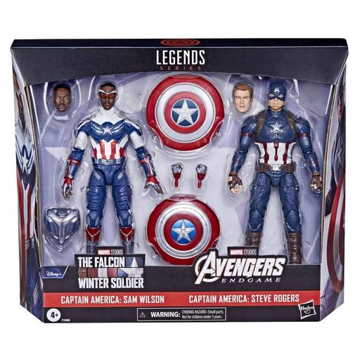 Marvel - Pack 2 figuras Capitán América Steve Rogers y Sam Wilson