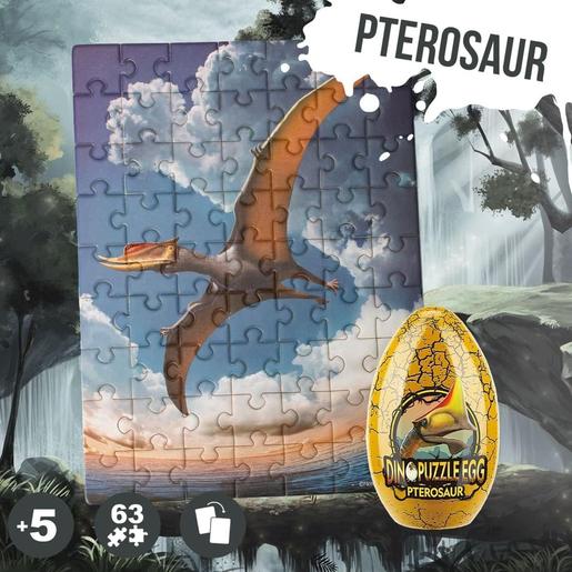 National Geographic - Puzzle reversible de dinosaurios y pterosaur con huevo ㅤ