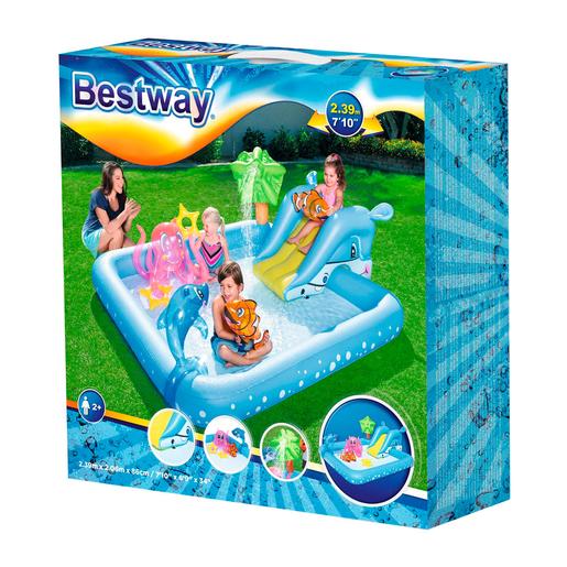 Bestway - Piscina Infantil Hinchable con Tobogán - Acuario Fantástico (varios modelos)