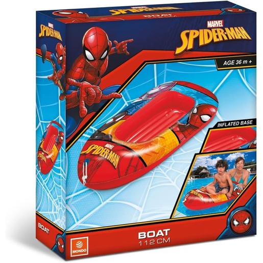 Mondo - Barca hinchable Spider-Man para playa y piscina 112 cm ㅤ