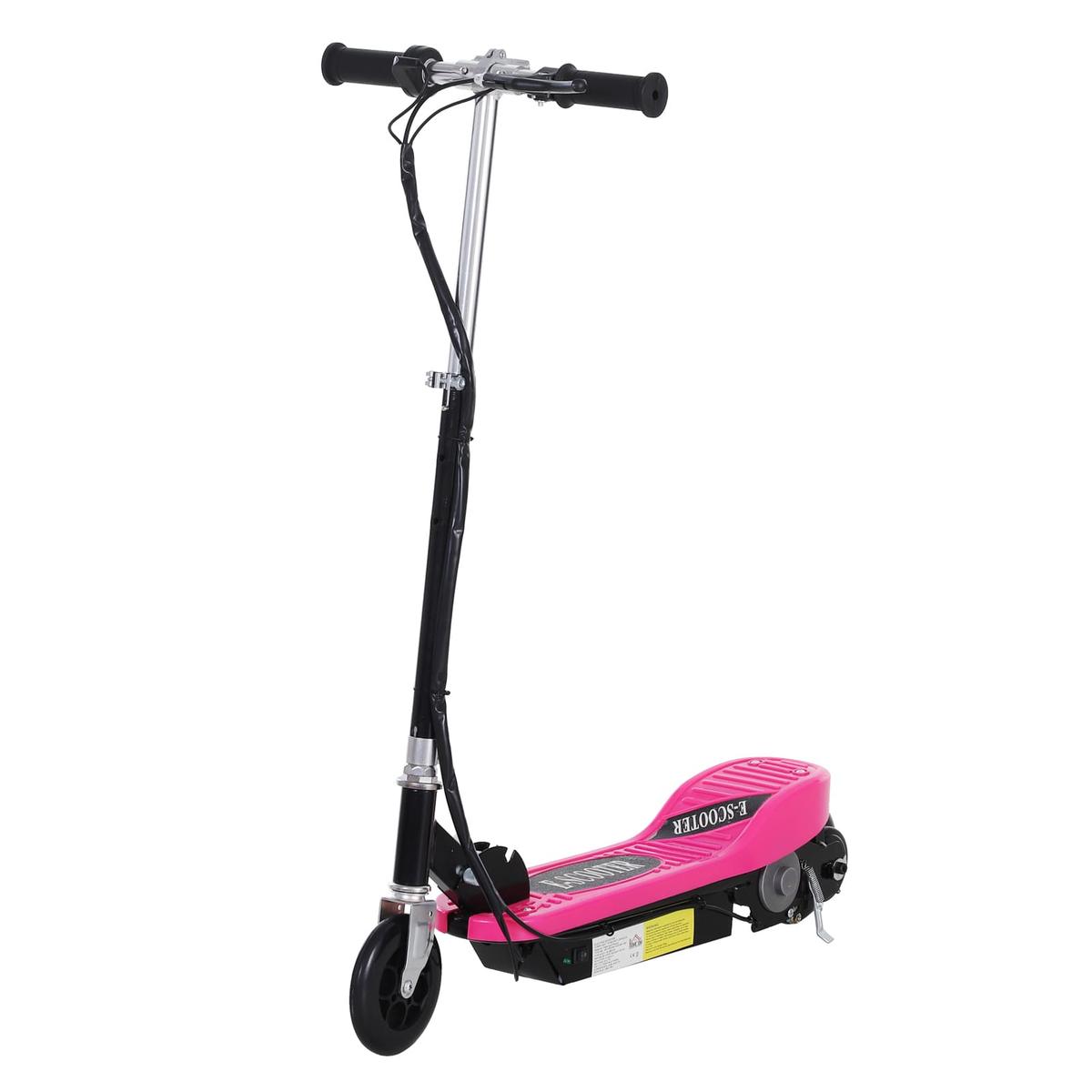 Homcom - Patinete eléctrico Scooter Plegable Rosa, Movilidad Urbana