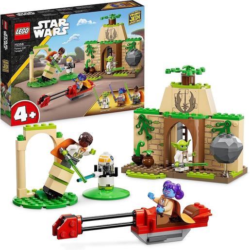 LEGO - Star Wars - Templo Jedi con Maestro Yoda, Espadas Láser y Speeder Bike, juguete de construcción 75358