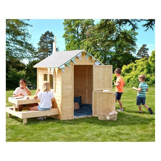 Caseta de madera infantil con mesa de picnic Tiana