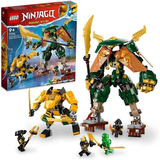 LEGO - Ninjago - Set de construcción Mecas del Equipo Ninja de Lloyd y Arin con Figuras de Acción Combinables y Minifiguras 71794