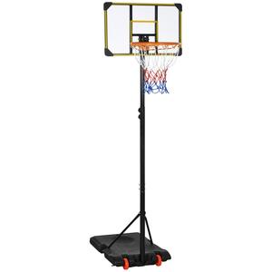SPORTNOW Canasta de Baloncesto Altura Ajustable 178-208 cm con Ruedas Aro de Baloncesto