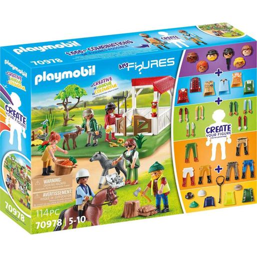 Playmobil - My Figures: Rancho de Caballos - Set de Juego con 6 Figuras y Caballos ㅤ