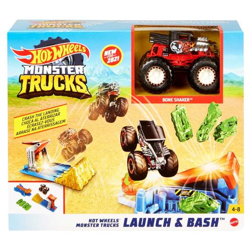 Hot Wheels - Monster Trucks - Set de juego explosión de vehículos