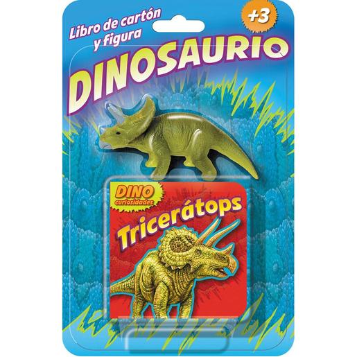 Triceratops Libro de Cartón y Figura Dinosaurio