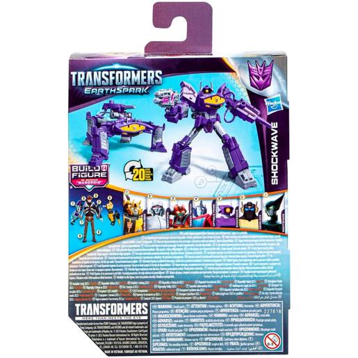 Transformers - Juguetes Transformers Earthspark - Figura Deluxe de Robot Shockwave ㅤ