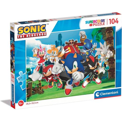 Clementoni - Sonic the Hedgehog - Puzzle 104 Piezas Sonic Y Sus Amigos ㅤ
