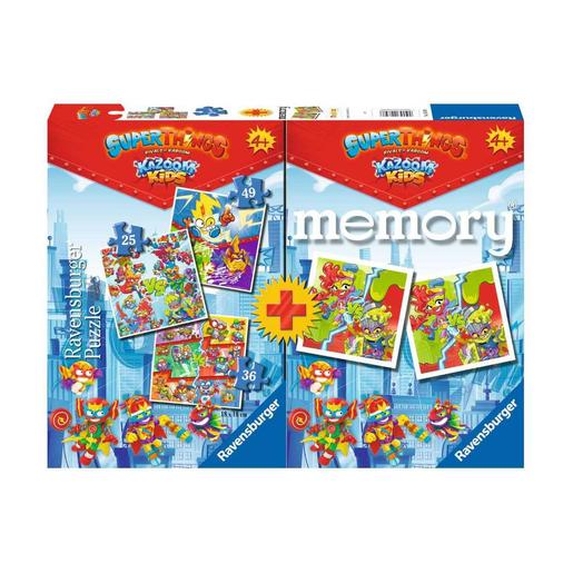 Ranvensburger-SuperThing-Pack juego de memoria + 3 puzzles