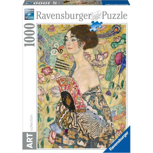 Ravensburger - Puzzle Klimt: Dama con Abanico, 1000 Piezas  ㅤ