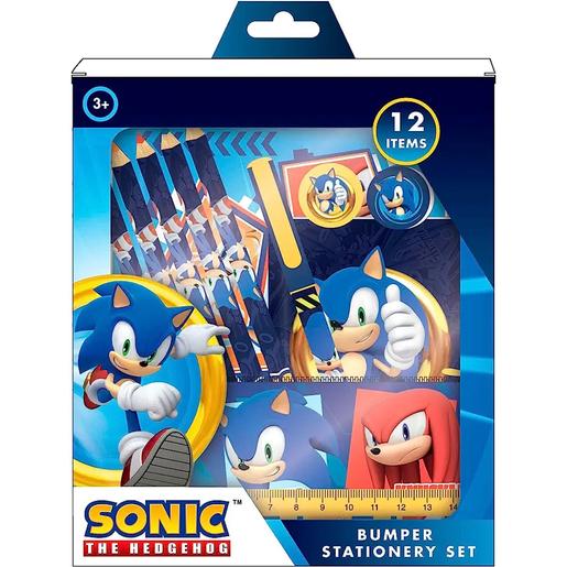 Sonic the Hedgehog - Kit de papelería con lápices de colores, libretas y sacapuntas Sonic