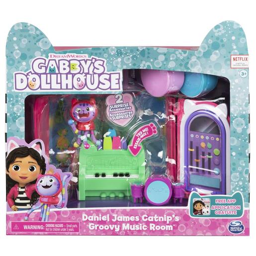 Casa de muñecas: Sala de música con figura DJ y accesorios ㅤ