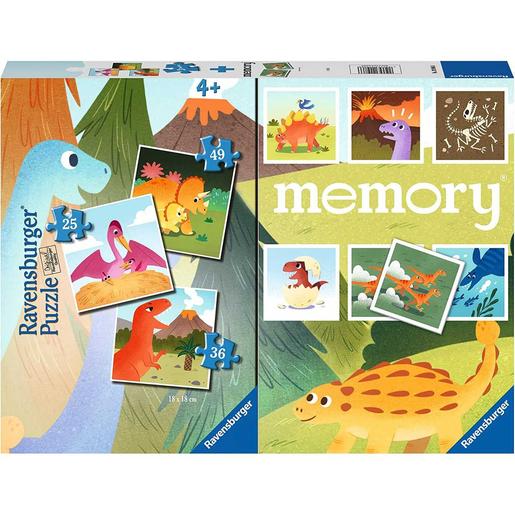 Ravensburger - Dinosaurios Memory y Puzzle multipack, cartas y piezas variadas ㅤ