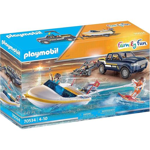 Playmobil - Pick-up con lancha rapida Family Fun ㅤ