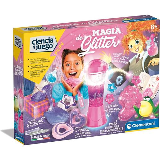 Clementoni - Juego científico Magia Glitter Experimentos Coloridos ㅤ
