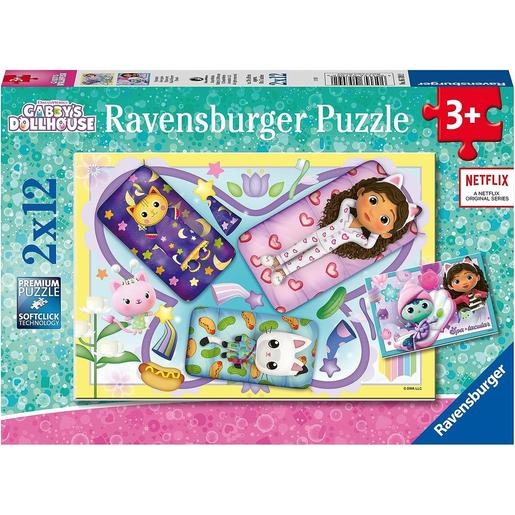 Ravensburger - Puzzle infantil colección Gabby's Dollhouse, 2 x 12 piezas ㅤ
