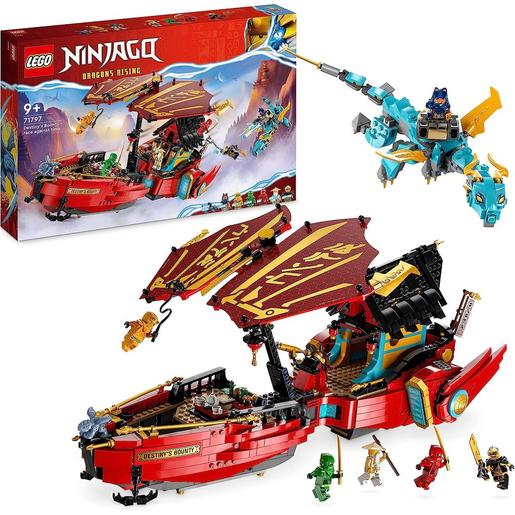 LEGO - Ninjago - Carrera contrarreloj: Vehículo para construir juguete de asalto Ninja con figuras de Dragón 71797