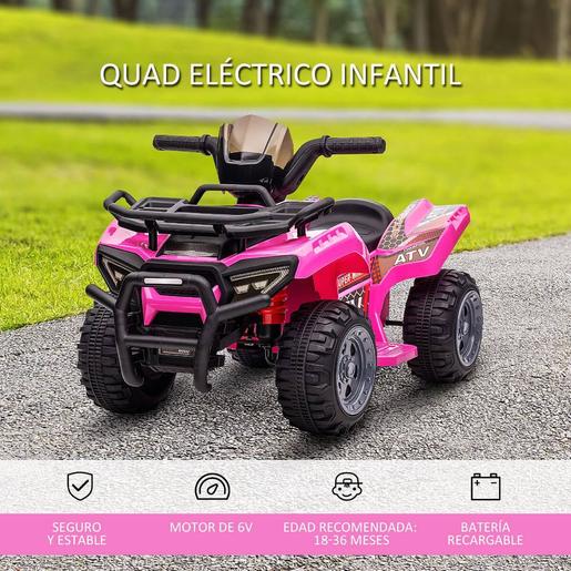 Homcom - Quad eléctrico 6V rosa