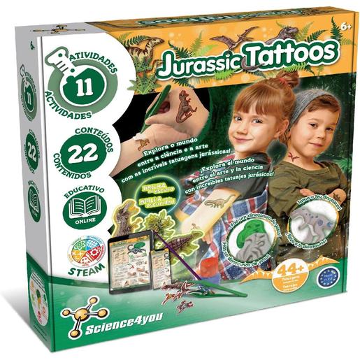 Science4you - Tatuagens Temporárias de Dinossauros Jogos Jurássicos ㅤ