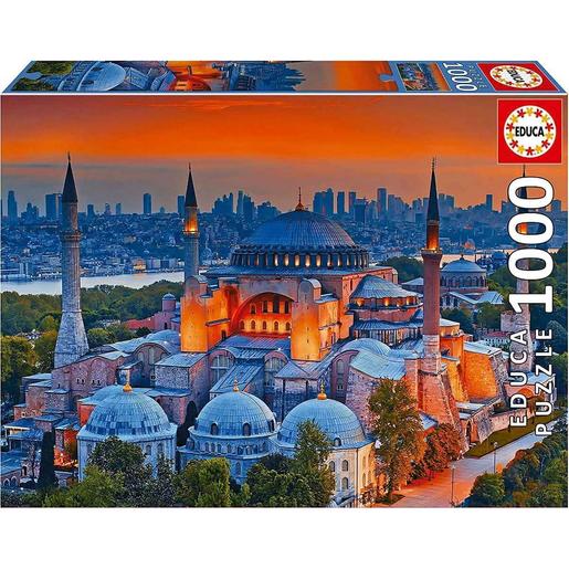 Educa Borras - Dragon Ball - Puzzle 1000 piezas Mezquita Azul Estambul con Cola Fix ㅤ