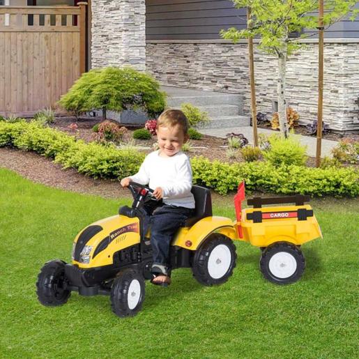 Homcom - Tractor Pedal con Remolque para Niños HomCom