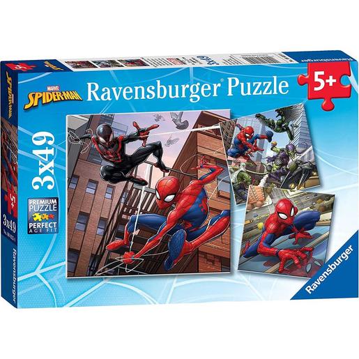 Ravensburger - Spider-man - Ravensburger Marvel Spider-Man - Conjunto de 3 rompecabezas de 49 piezas ㅤ