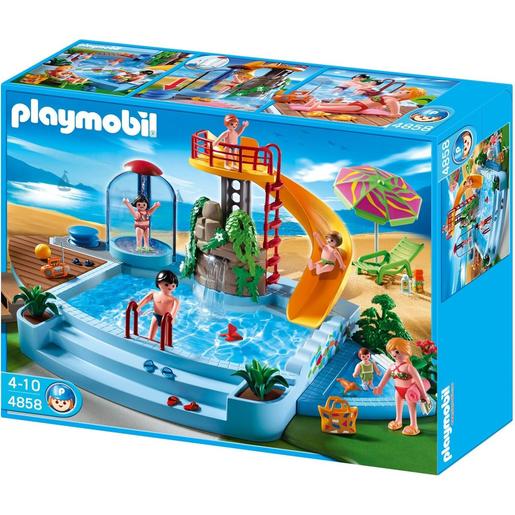 Playmobil - Juguete Piscina con Tobogán ㅤ