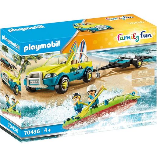 Playmobil - Coche todoterreno de playa con canoa 70436