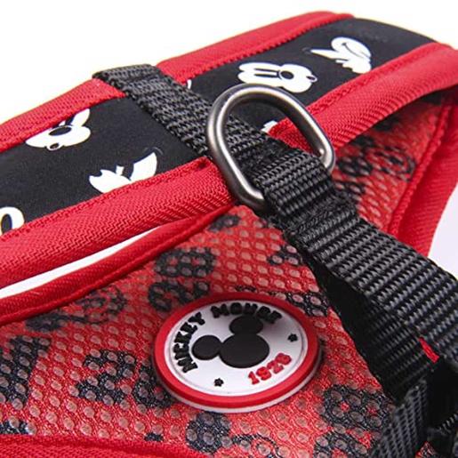 Mickey Mouse - Arnés ajustable y reversible de poliéster para perros - Talla XS/S - Rojo y negro ㅤ