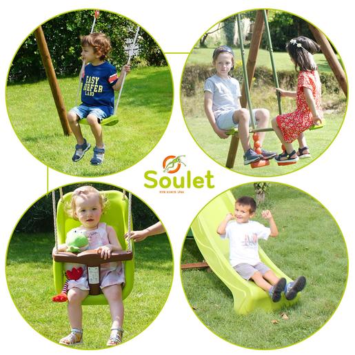 Soulet - Estación de juego con columpios y tobogán Tulipe