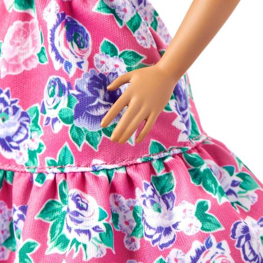 Barbie - Muñeca Fashionista - Alopécica con vestidos de flores