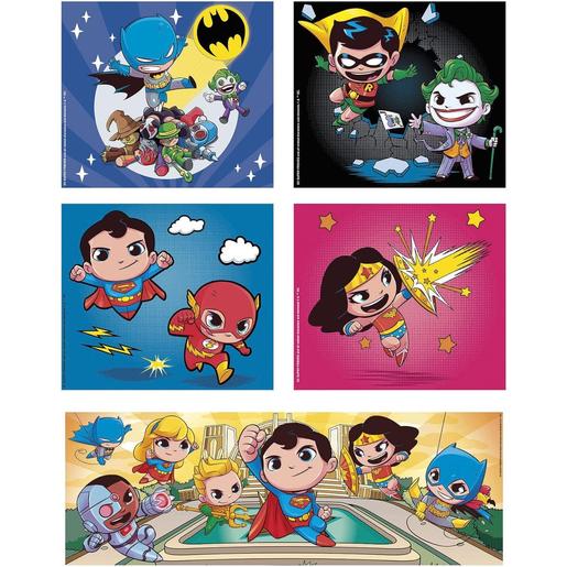 Clementoni - Puzzles progresivos de superhéroes DC Comics, 10 en 1, multicolor, tamaño medium ㅤ