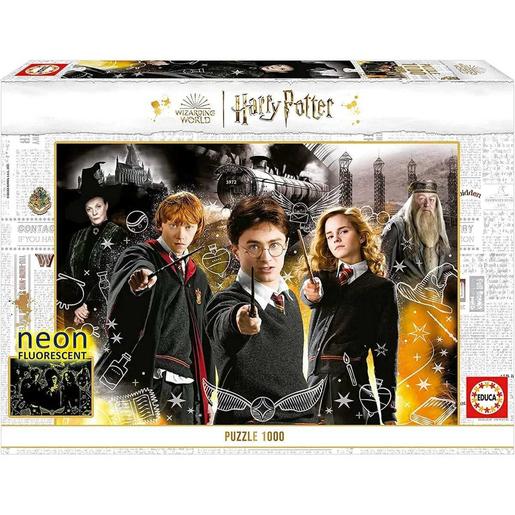 Harry Potter - Puzzle neón de 1000 piezas de Harry Potter con cola Fix incluida