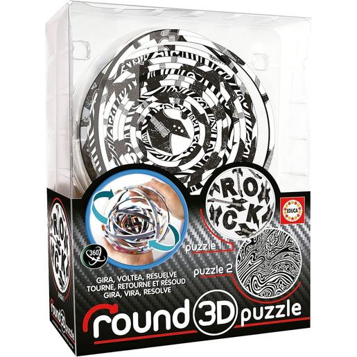 Educa Borras - Puzzle 3D Hypnotic con anillos concéntricos, juego de mesa giratorio y voltable. ㅤ
