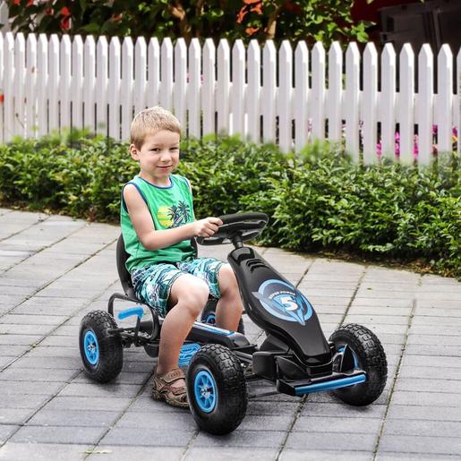 Homcom - Go Kart con pedales azul-negro